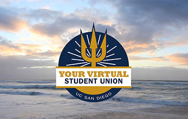 UC San Diego Virtual Student Union - logo with ocean in background