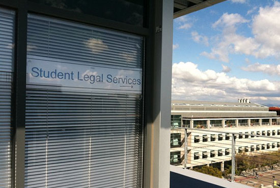 Exterior of Student Legal Services offices in the Student Services Center, on campus at UC San Diego